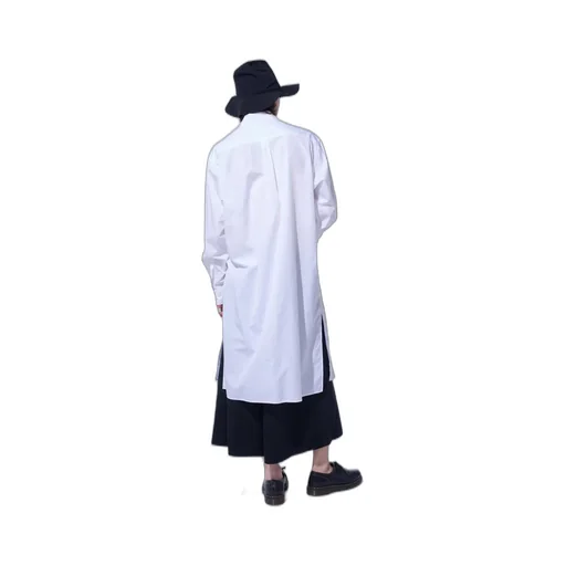 Cotton Broad Regular Collar Long Shirt