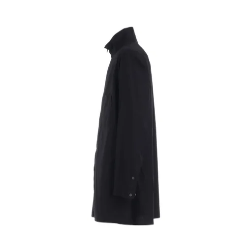 Cotton Broad Stand Collar Zipper Shirt