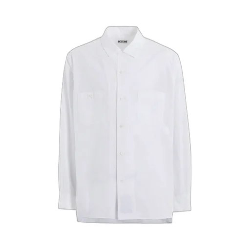 Cotton Broad Loose-Fit Open Collar Shirt