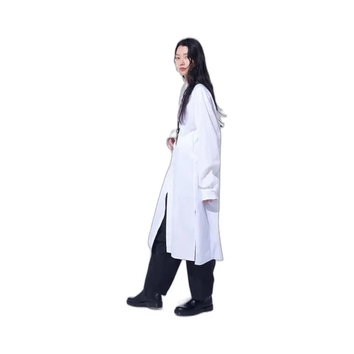 Cotton Broad Regular Collar Long Shirt
