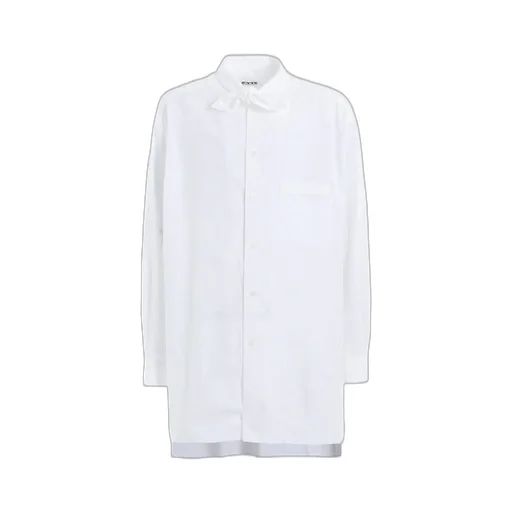 Cotton Broad Ribbon Collar Shirt