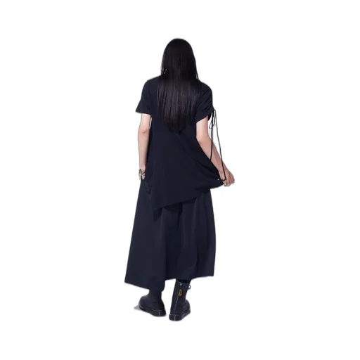Pe/Smooth Jersey Waist-String Gathered Skirt With Tyrolean Tapes