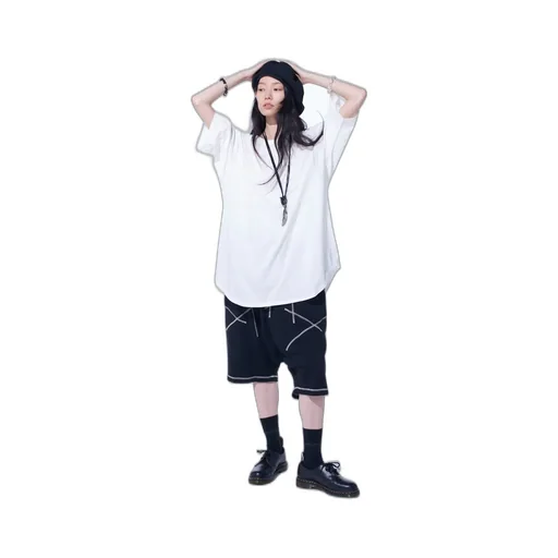 Soft Jersey Back Center Stitch Oversized Raglan Sleeve T-Shirt