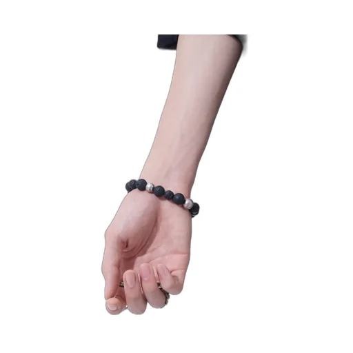 Onyx Bead+Lava Stone Bracelet