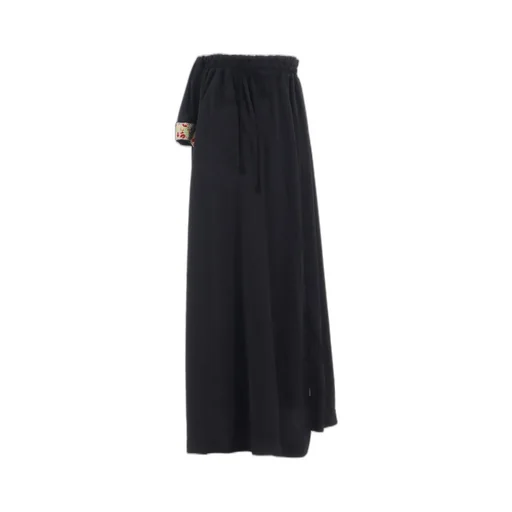 Pe/Smooth Jersey Waist-String Gathered Skirt With Tyrolean Tapes