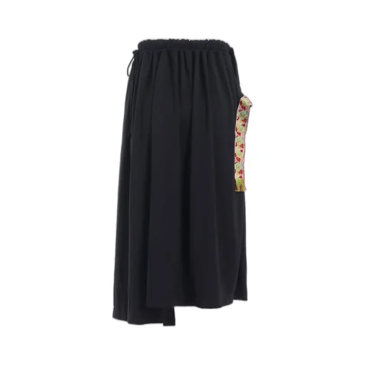 Pe/Smooth Jersey Waist-String Gathered Skirt With Tyrolean Tapes