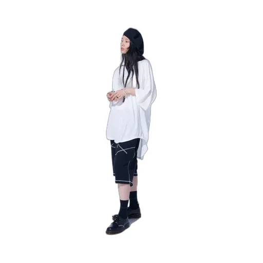 Soft Jersey Back Center Stitch Oversized Raglan Sleeve T-Shirt