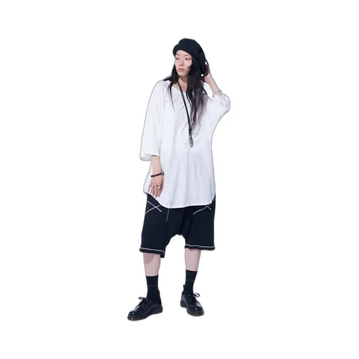 Soft Jersey Back Center Stitch Oversized Raglan Sleeve T-Shirt
