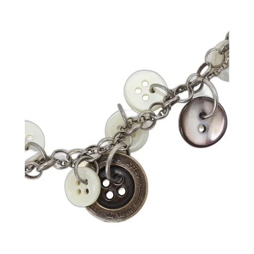 Brass Multi-Button 2Way Necklace