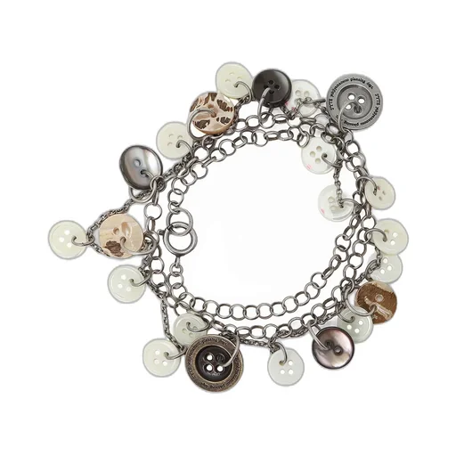 Brass Multi-Button 2Way Necklace