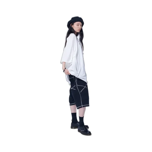 Soft Jersey Back Center Stitch Oversized Raglan Sleeve T-Shirt