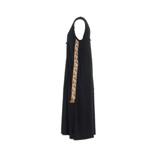 Pe/Smooth Jersey Strings Gathered Dress With Tyrolean Tapes