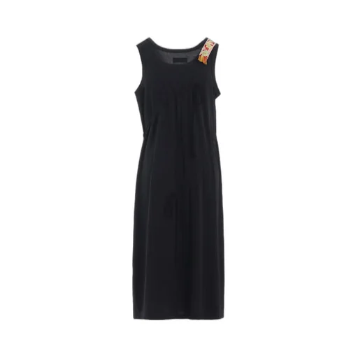 Pe/Smooth Jersey Strings Gathered Dress With Tyrolean Tapes