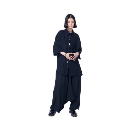 Rayon Twill Oversized Short-Sleeve Shirt