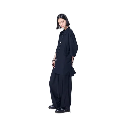 Rayon Twill Oversized Short-Sleeve Shirt