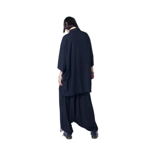 Rayon Twill Oversized Short-Sleeve Shirt