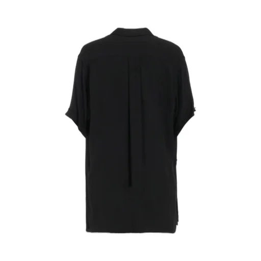 Viscose Twill Cut-Off Open-Collar Shirt