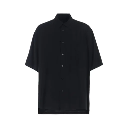 Rayon Twill Oversized Short-Sleeve Shirt