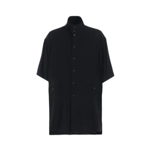 Rayon Twill Oversized Stand Collar Shirt