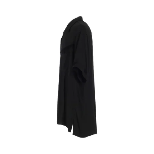 Viscose Twill Cut-Off Open-Collar Shirt