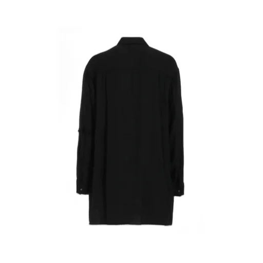 Viscose Twill Cut-Off Oversized Regular Collar Shirt