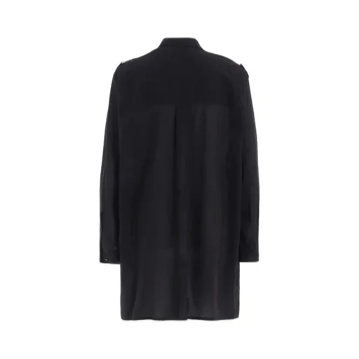 Cotton Silk Loan Oversized Double Collar Military Shirt