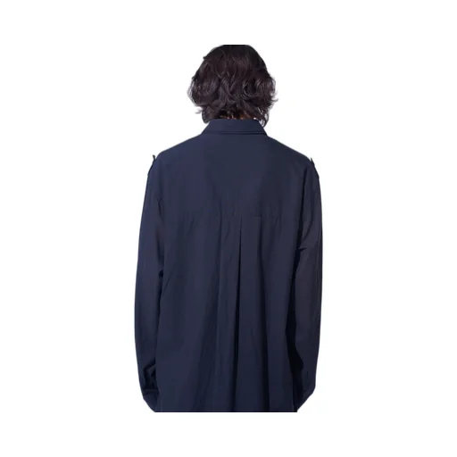 Cotton Silk Loan Oversized Double Collar Military Shirt