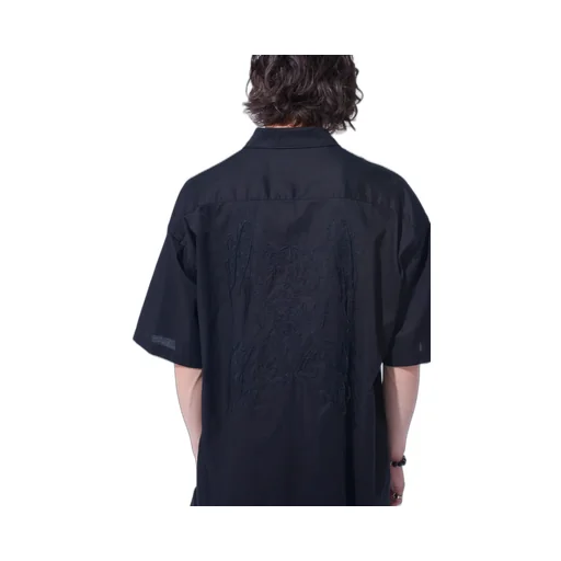 Baroque Embroidery Open-Collar Shirt