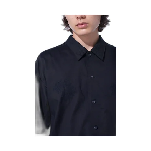 Baroque Embroidery Open-Collar Shirt