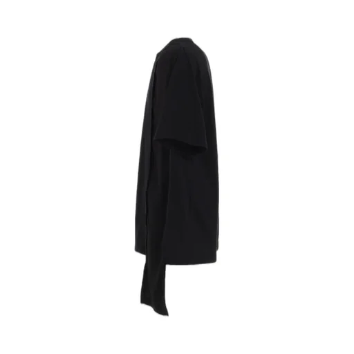 Soft Jersey+Crepe De Chine Asymmetrical T-Shirt