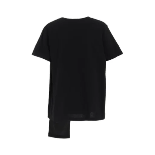 Soft Jersey+Crepe De Chine Asymmetrical T-Shirt