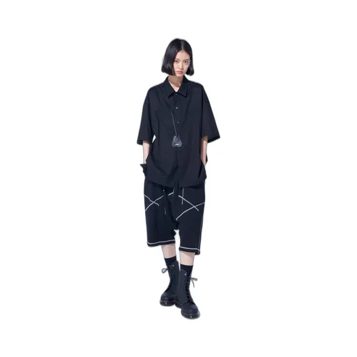 Baroque Embroidery Open-Collar Shirt