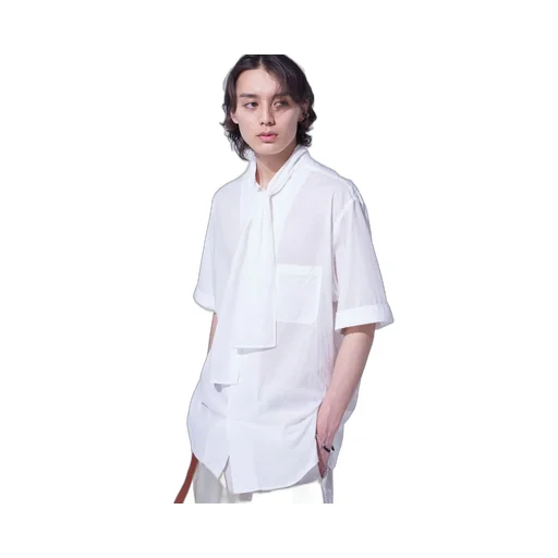 Cotton Silk Loan Short-Sleeve Stall Shirt