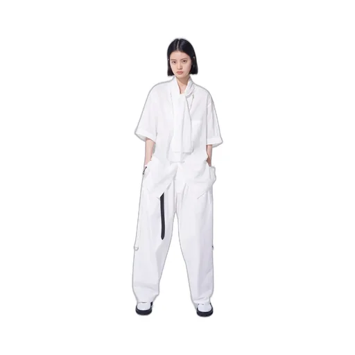 Cotton Silk Loan Short-Sleeve Stall Shirt