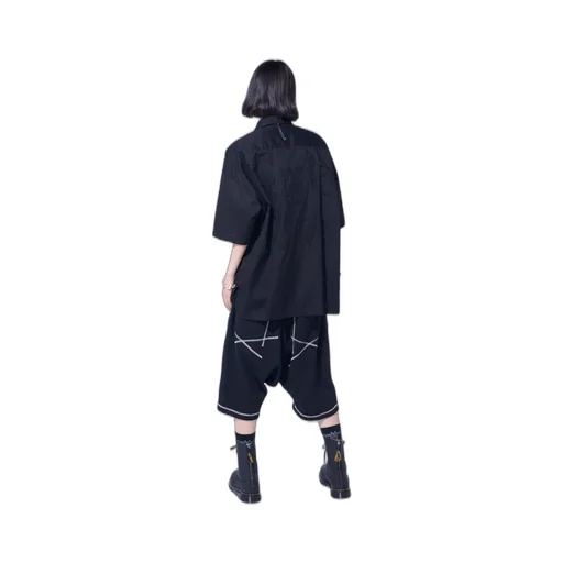 Baroque Embroidery Open-Collar Shirt