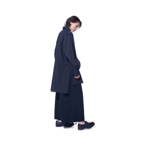 Cotton Silk Loan Oversized Double Collar Military Shirt