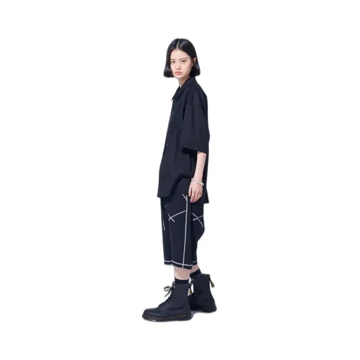 Baroque Embroidery Open-Collar Shirt