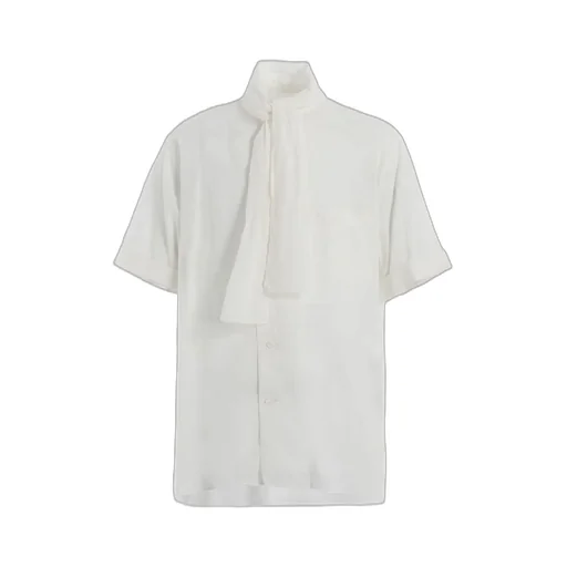 Cotton Silk Loan Short-Sleeve Stall Shirt