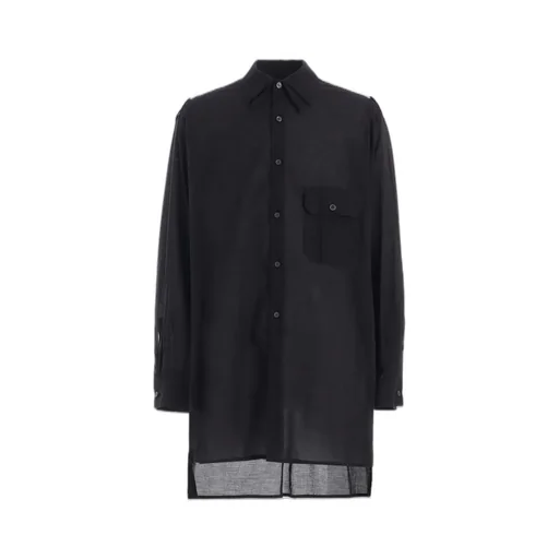 Cotton Silk Loan Oversized Double Collar Military Shirt