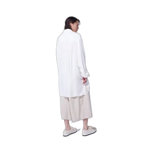 Viscose Twill Chrysanthemum Embroidery Oversized Shirt