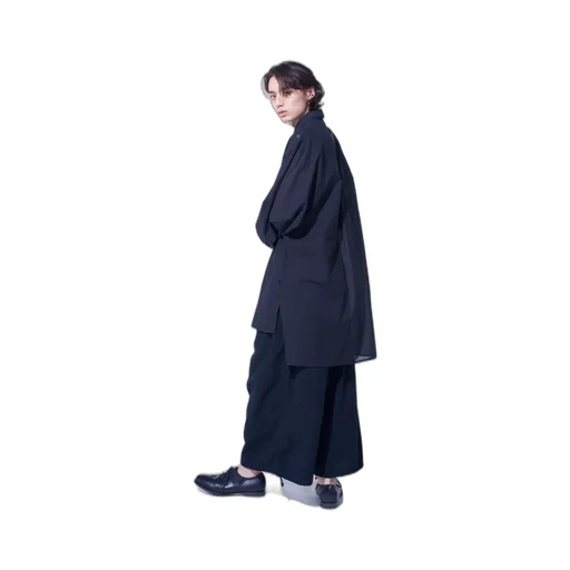 Cotton Silk Loan Oversized Double Collar Military Shirt