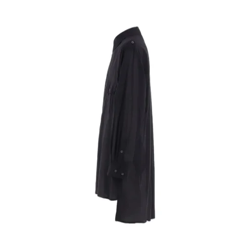 Cotton Silk Loan Oversized Double Collar Military Shirt