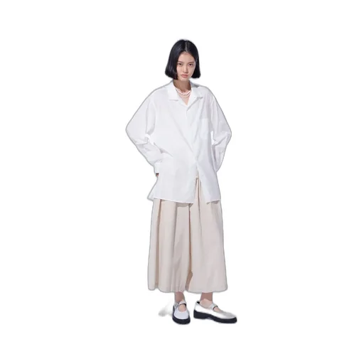 Cotton Silk Loan Loose-Fit Open Collar Shirt