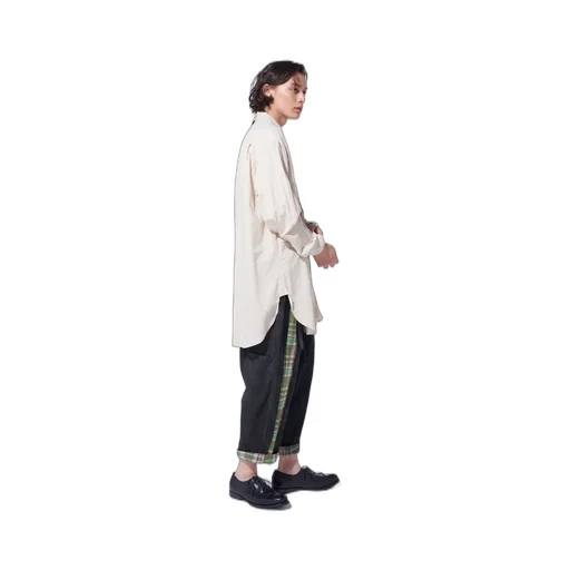 Cotton/Linen Poplin Pleated Oversize Shirt