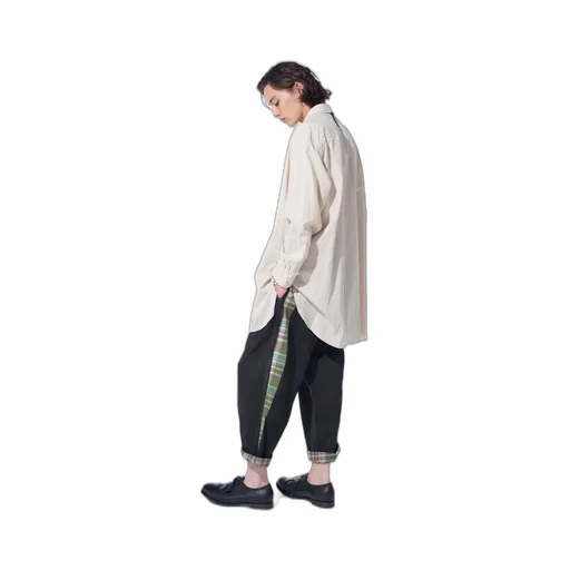 Cotton/Linen Poplin Pleated Oversize Shirt