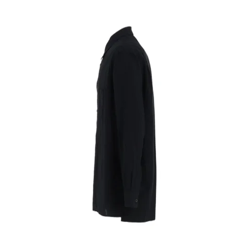 Cotton/Linen Poplin Loose-Fit Regular Collar Shirt