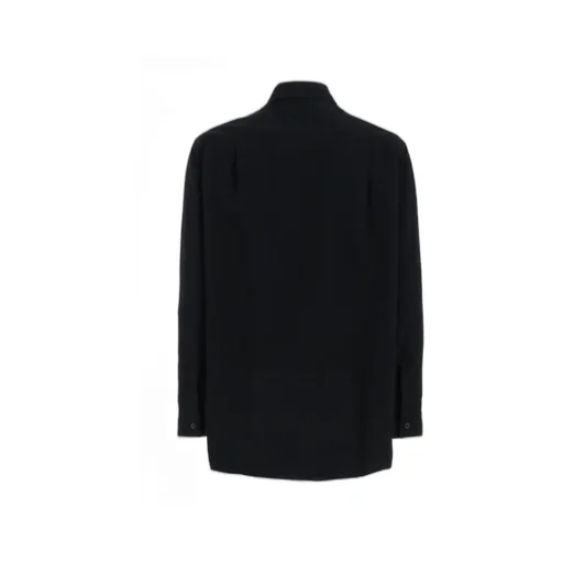 Cotton/Linen Poplin Loose-Fit Regular Collar Shirt