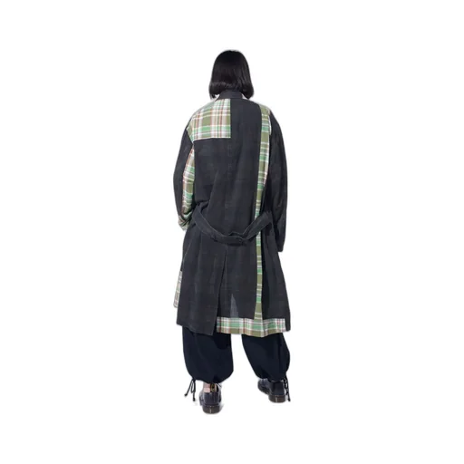 Madras Check Pigment Print Coat
