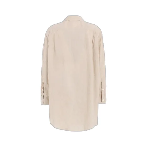 Cotton/Linen Poplin Pleated Oversize Shirt