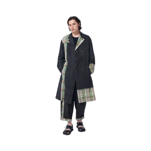 Madras Check Pigment Print Coat